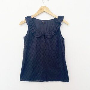 Tocca Black Ruffle Tank Blouse